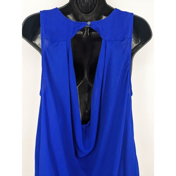 Haute Hippie Sheer Blouse Women Size L 100% Slik Slouch Open Back Preppy Office - Picture 9 of 15